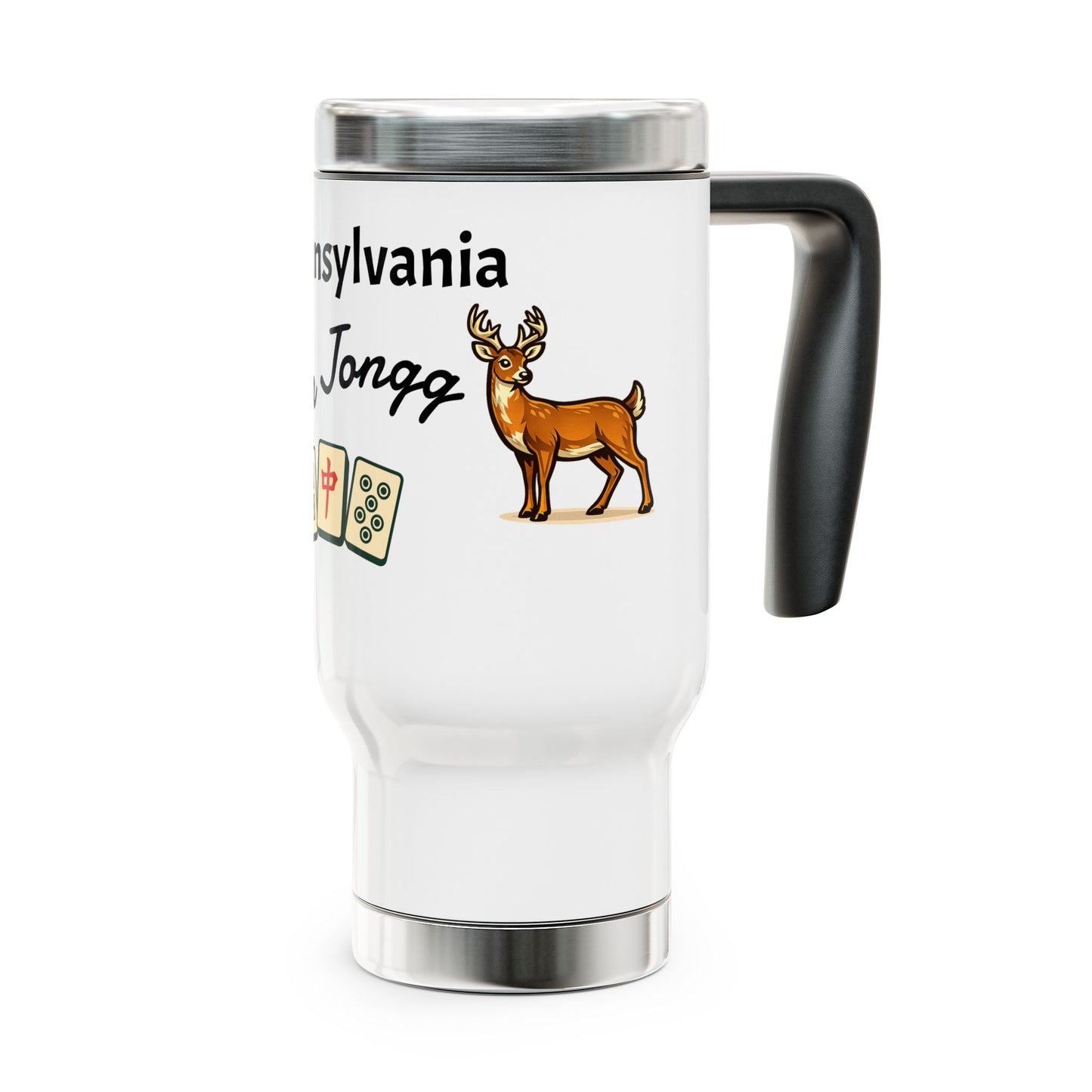 Pennsylvania Mah Jongg travel mug | 14oz stainless steel travel mug with handle