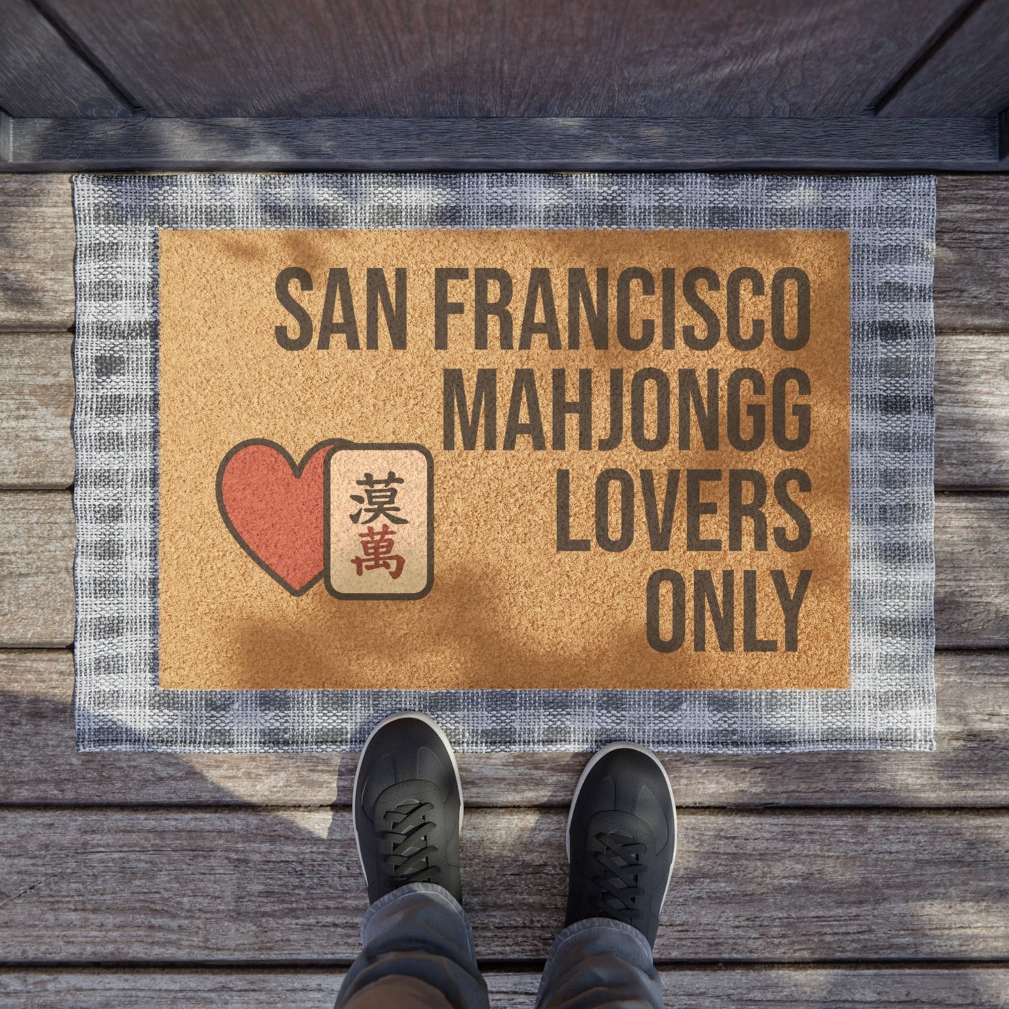 San Francisco Mahjongg Lovers Only Doormat | Customized City, State or Hometown Option - Perfect for Mah Jongg Game Night