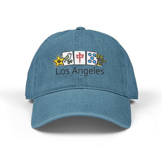 Mah Jongg Los Angeles Embroidered Jean Hat - For MahJong Players