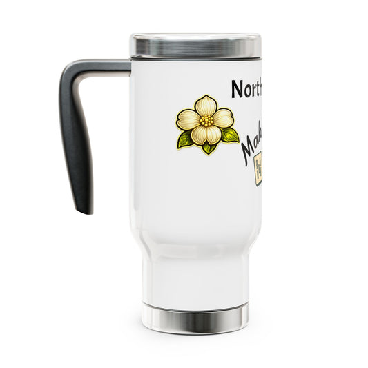 North Carolina Mah Jongg travel mug | 14oz stainless steel travel mug with handle