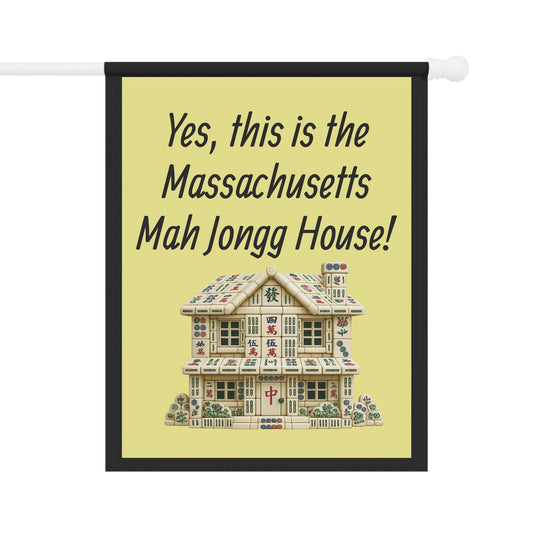 Mah Jongg:"Yes, This Is the Massachusetts Mah Jongg House!" Yellow Mah Jongg Flag