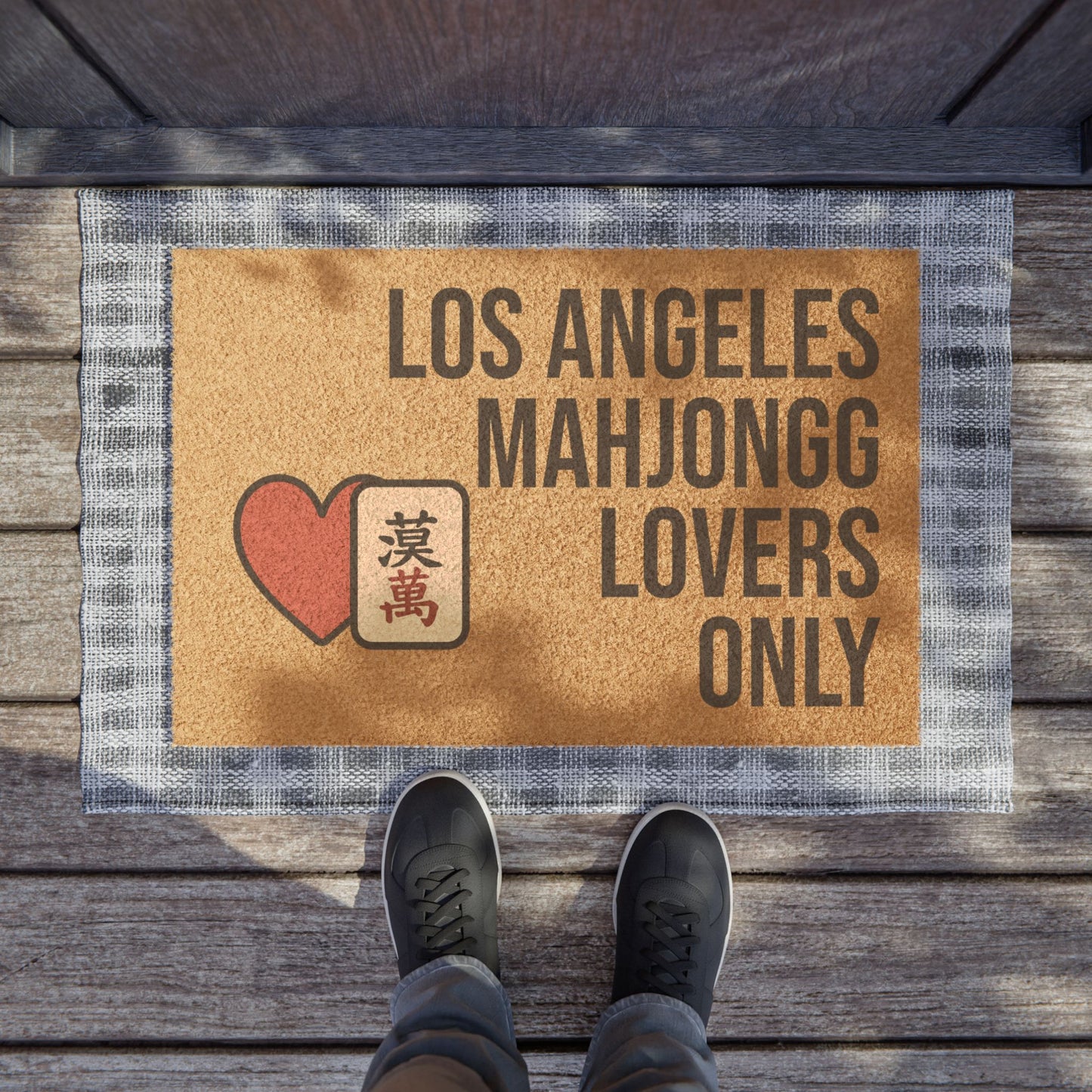 Los Angeles Mahjongg Lovers Only Doormat | Customized City, State or Hometown Option - Perfect for Mah Jongg Game Night
