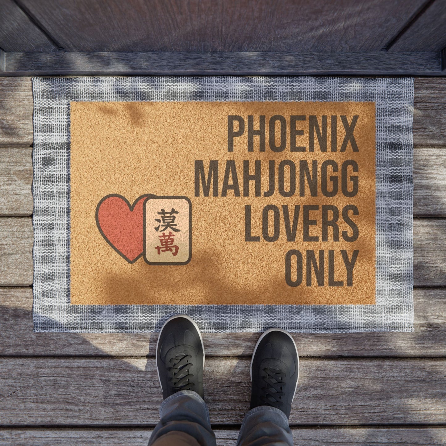Phoenix Mahjongg Lovers Only Doormat | Customized City, State or Hometown Option - Perfect for Mah Jongg Game Night