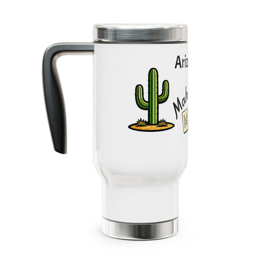 Arizona Mah Jongg travel mug | 14oz stainless steel travel mug with handle
