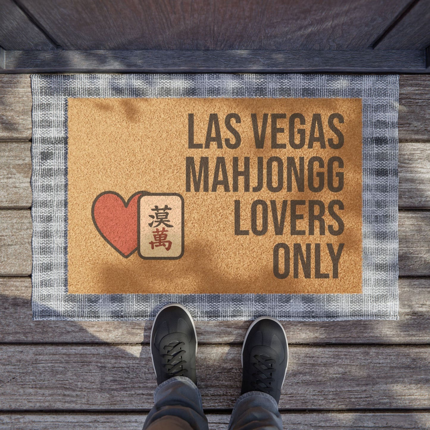 Las Vegas Mahjongg Lovers Only Doormat | Customized City, State or Hometown Option - Perfect for Mah Jongg Game Night