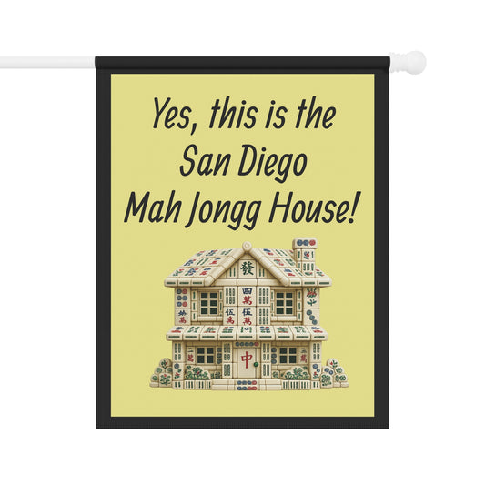 Mah Jongg:"Yes, This Is the San Diego Mah Jongg House!" Yellow Mah Jongg Flag