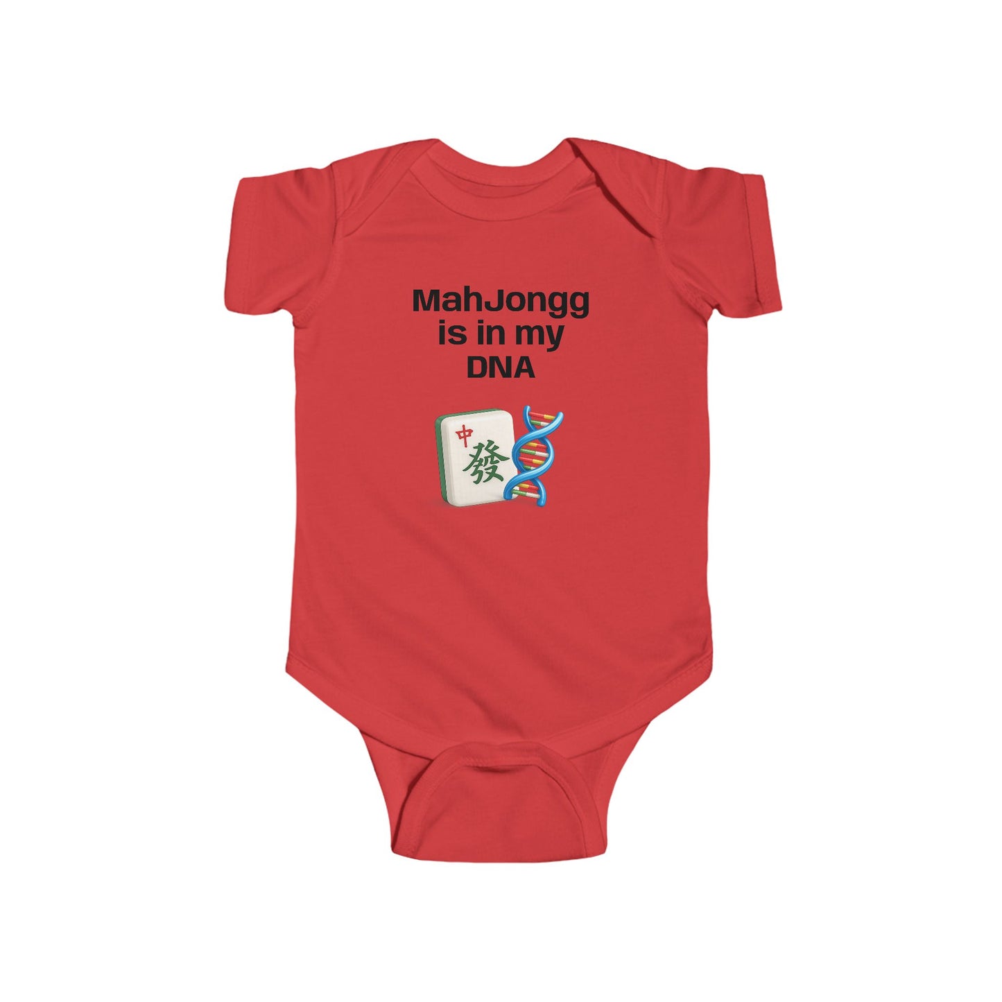 Mah Jongg is in my DNA Infant Bodysuit | Mah Jongg tile and DNA graphic Onesies- For Mah Jongg Games or Family Gatherings