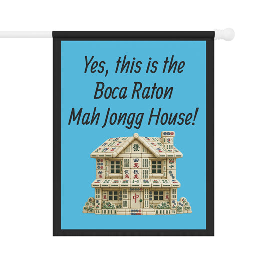 Mah Jongg :"Yes, This Is the Boca Raton Mah Jongg House!" Blue Mah Jongg Flag
