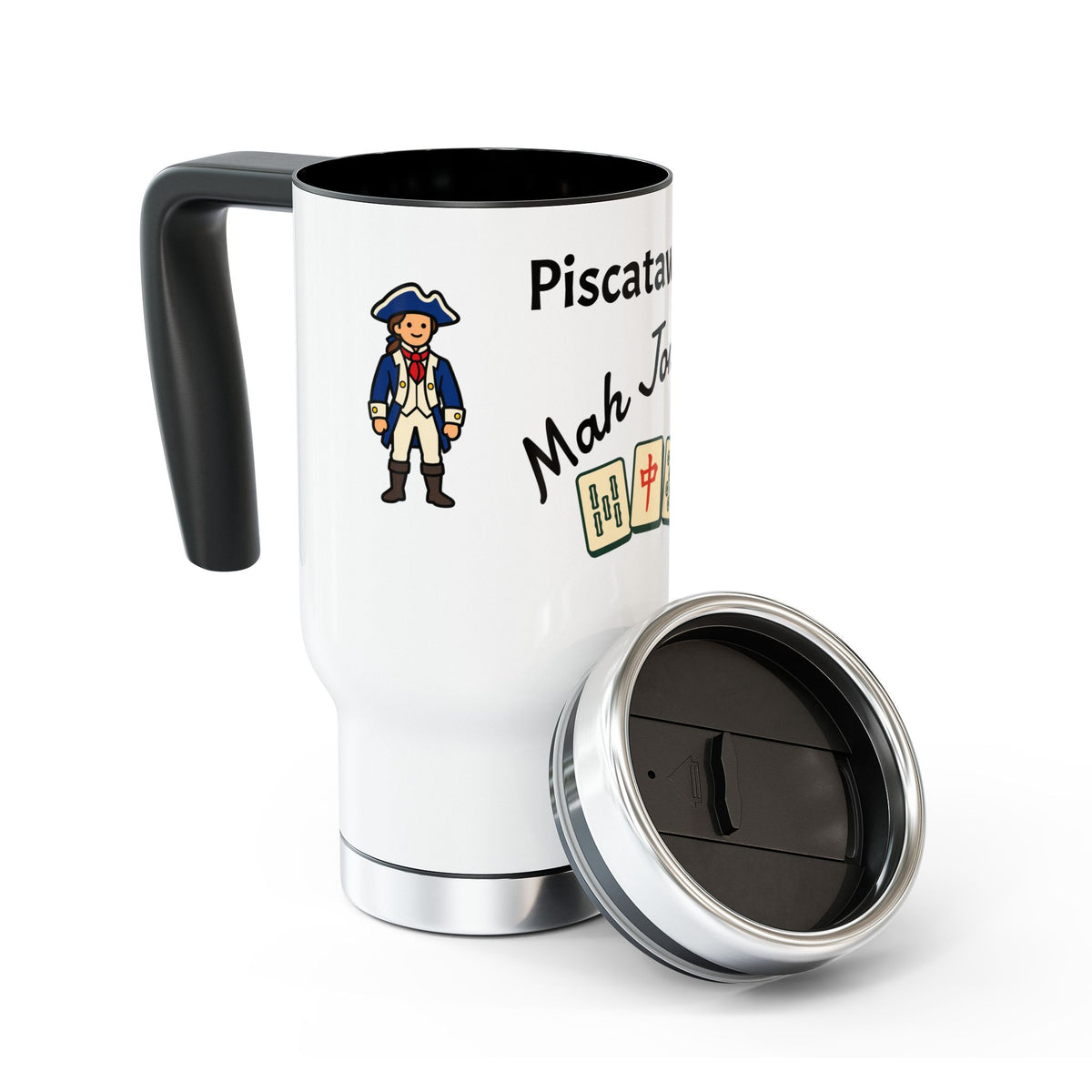 Piscataway Mah Jongg travel mug | 14oz stainless steel travel mug with handle