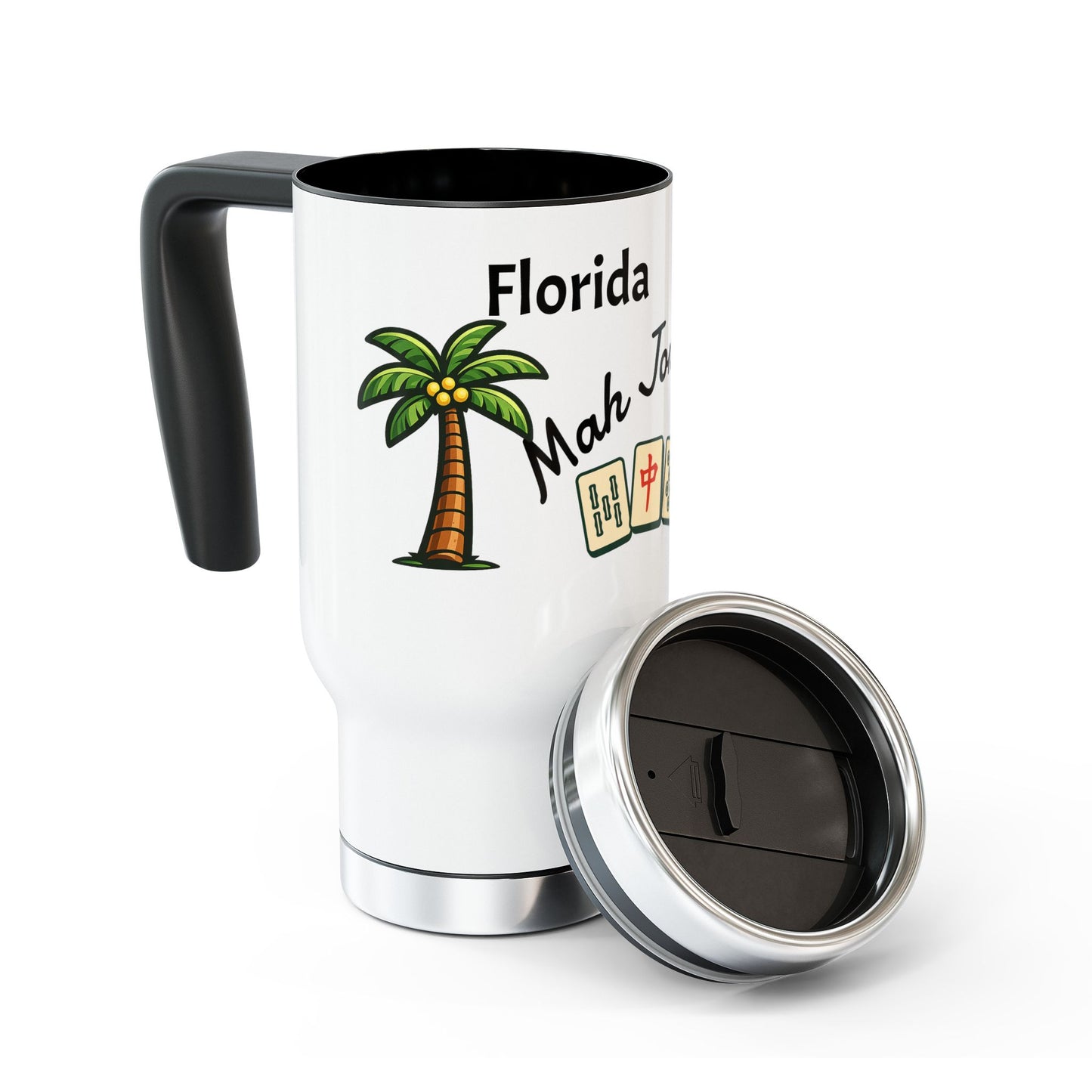 Florida Mah Jongg travel mug | 14oz stainless steel travel mug with handle