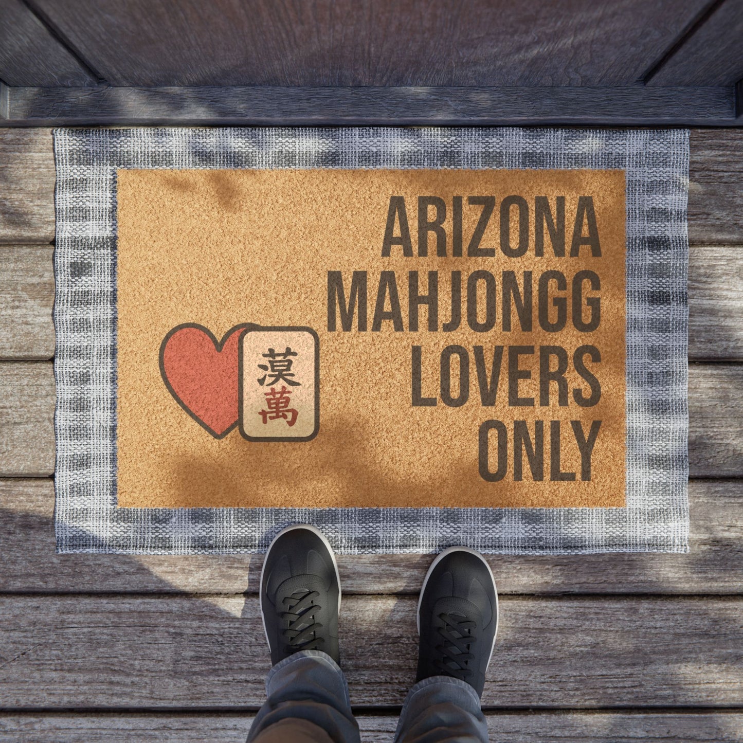 Arizona Mahjongg Lovers Only Doormat | Customized City, State or Hometown Option - Perfect for Mah Jongg Game Night