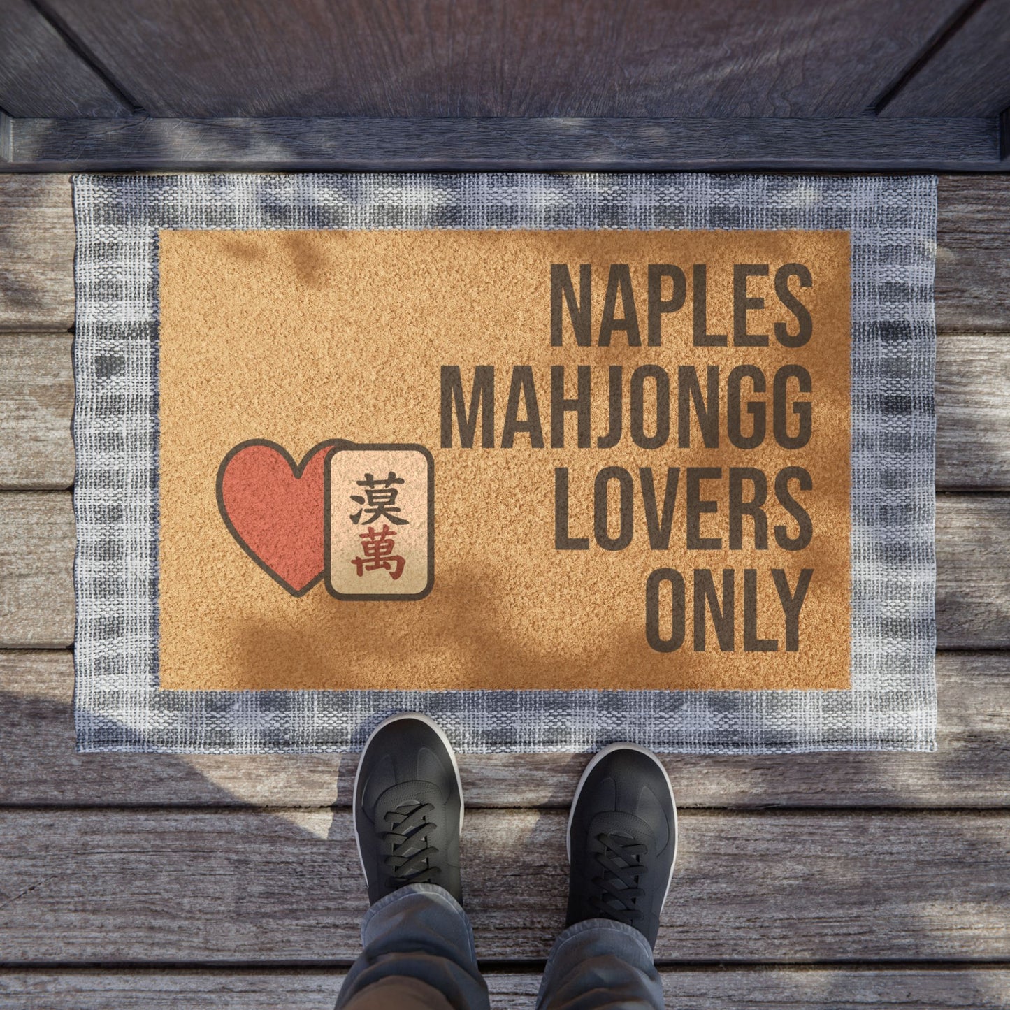 Naples Mahjongg Lovers Only Doormat | Customized City, State or Hometown Option - Perfect for Mah Jongg Game Night