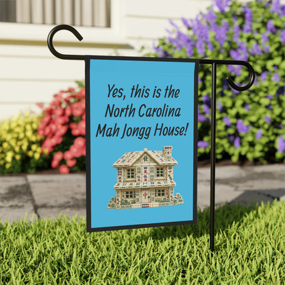 Mah Jongg :"Yes, This Is the North Carolina Mah Jongg House!" Blue Mah Jongg Flag