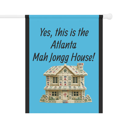Mah Jongg :"Yes, This Is the Atlanta Mah Jongg House!" Blue Mah Jongg Flag