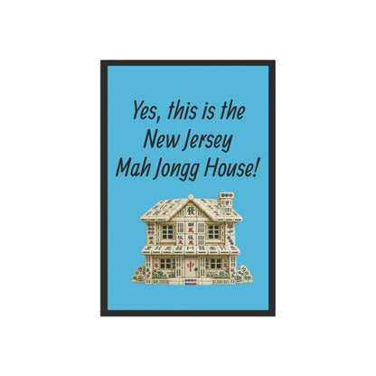 Mah Jongg :"Yes, This Is the New Jersey  Mah Jongg House!" Blue Mah Jongg Flag