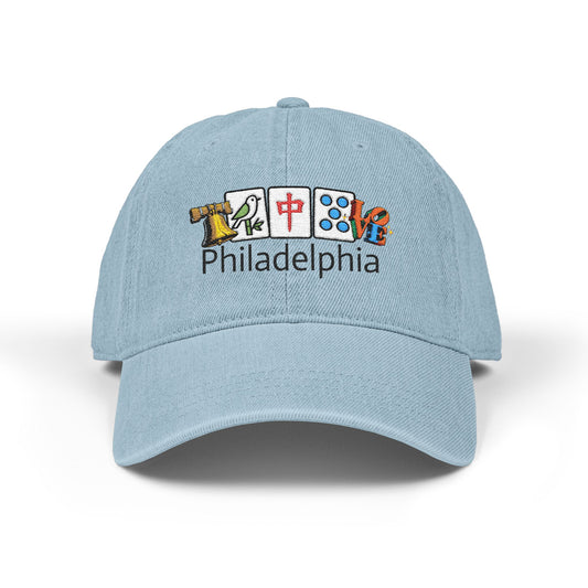 Mah Jongg Philadelphia Embroidered  Jean Hat - For MahJong Players