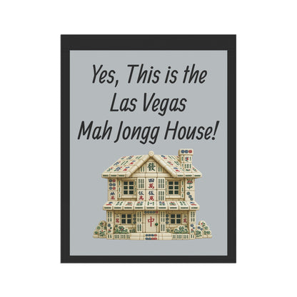 Mah Jongg Flag: "Yes, This Is the Las Vegas Mah Jongg House!"-  Gray Outdoor Flag