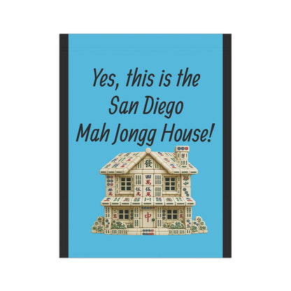Mah Jongg :"Yes, This Is the San Diego Mah Jongg House!" Blue Mah Jongg Flag