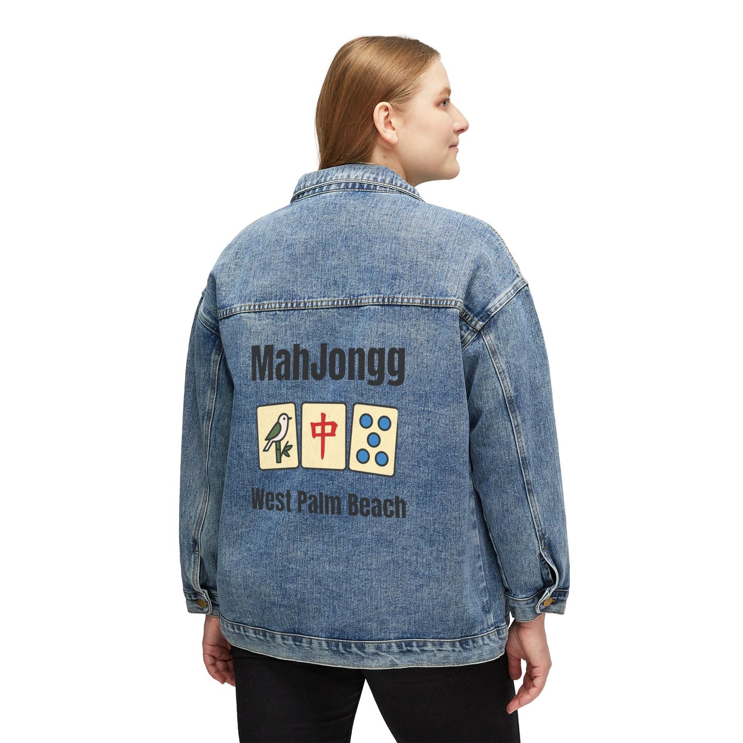 Mah Jongg Women's Denim Jacket - West Palm Beach - For Mah Jong Player