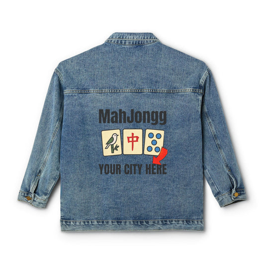 City Mah Jongg Women's Denim Jacket - San Francisco - For Mah Jong Player