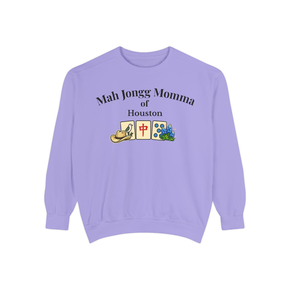 Mah Jongg Momma of Houston Crewneck Sweatshirt - Mahjong Tournament Sweatshirt