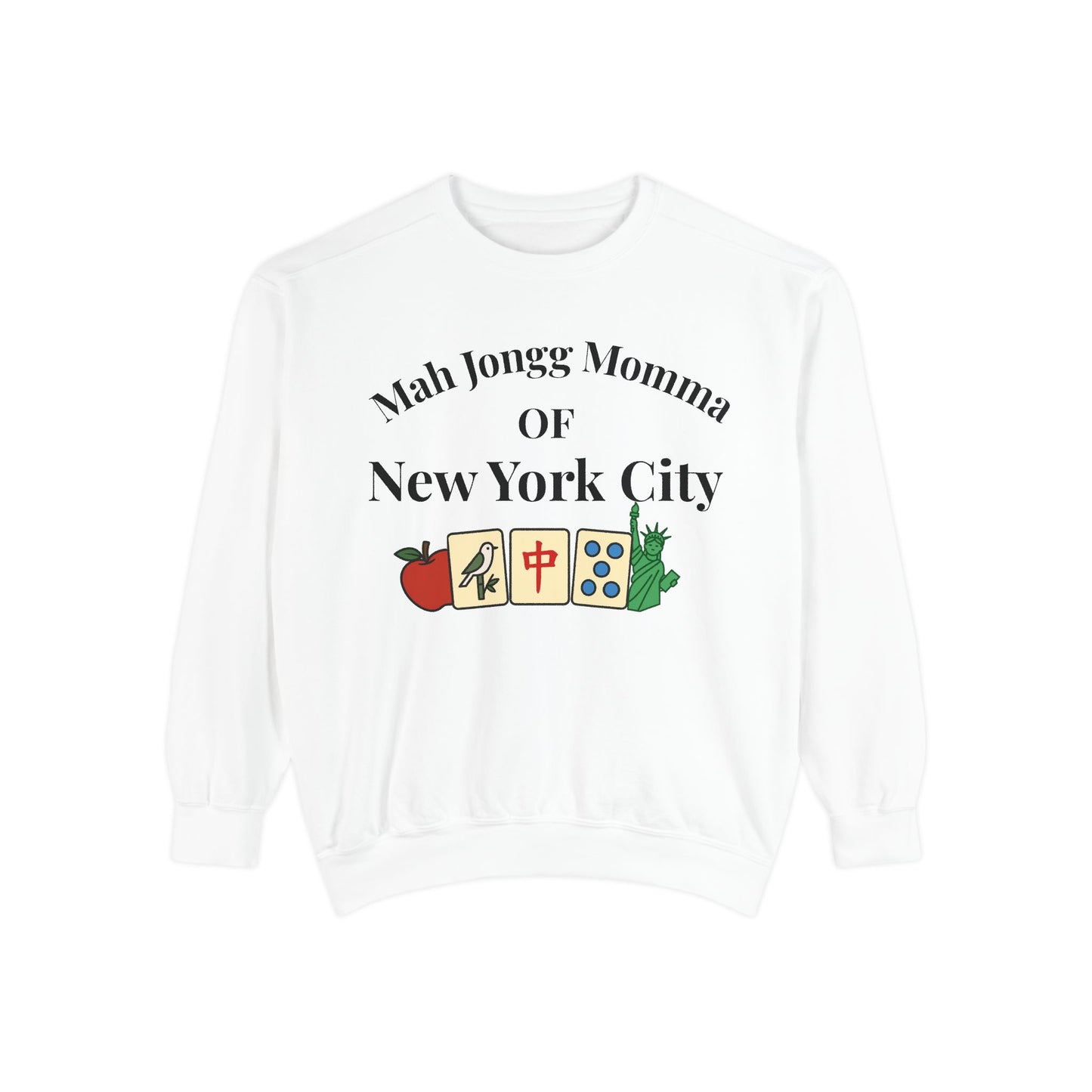 Mah Jongg Momma of New York City Sweatshirt - Comfort Colors Crewneck - Mahjong Player Gift - Tournament Sweatshirt - Mahjong Club Apparel