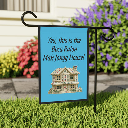 Mah Jongg :"Yes, This Is the Boca Raton Mah Jongg House!" Blue Mah Jongg Flag