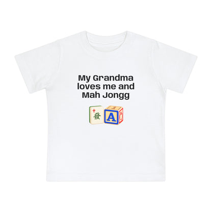 My Grandma Loves Me and Mah Jongg T-Shirt - Cute Mahjong Infant Tee