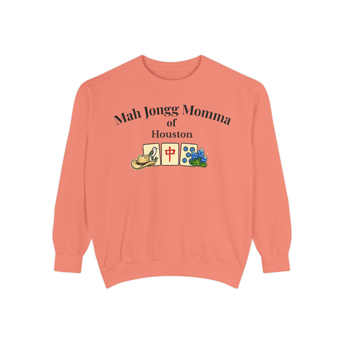 Mah Jongg Momma of Houston Crewneck Sweatshirt - Mahjong Tournament Sweatshirt