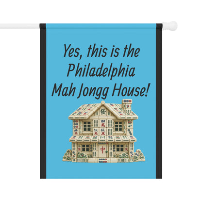 Mah Jongg :"Yes, This Is the Philadelphia Mah Jongg House!" Blue Mah Jongg Flag