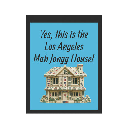 Mah Jongg :"Yes, This Is the Los Angeles Mah Jongg House!" Blue Mah Jongg Flag