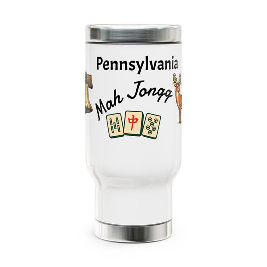 Pennsylvania Mah Jongg travel mug | 14oz stainless steel travel mug with handle