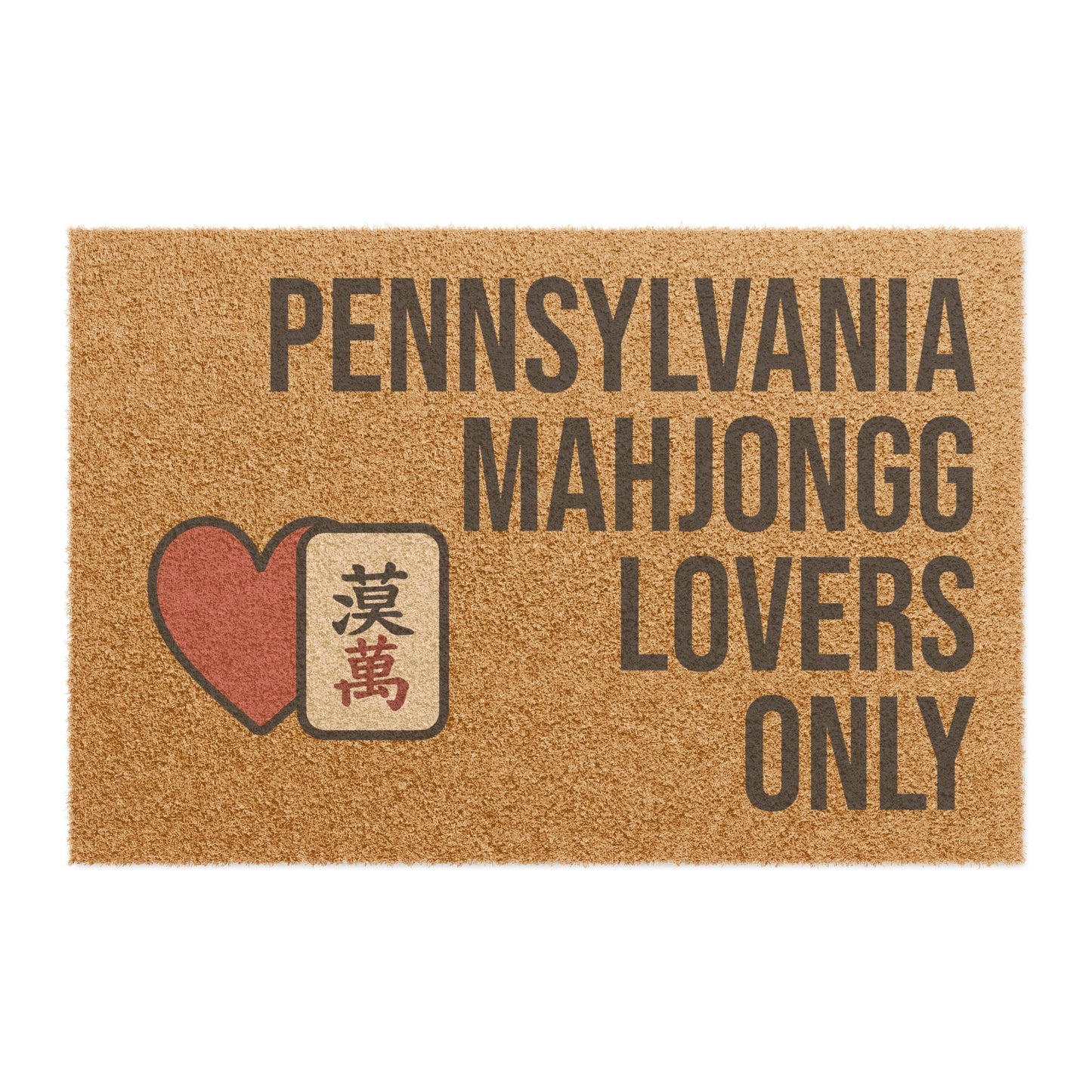 Pennsylvania Mahjongg Lovers Only Doormat | Customized City, State or Hometown Option - Perfect for Mah Jongg Game Night