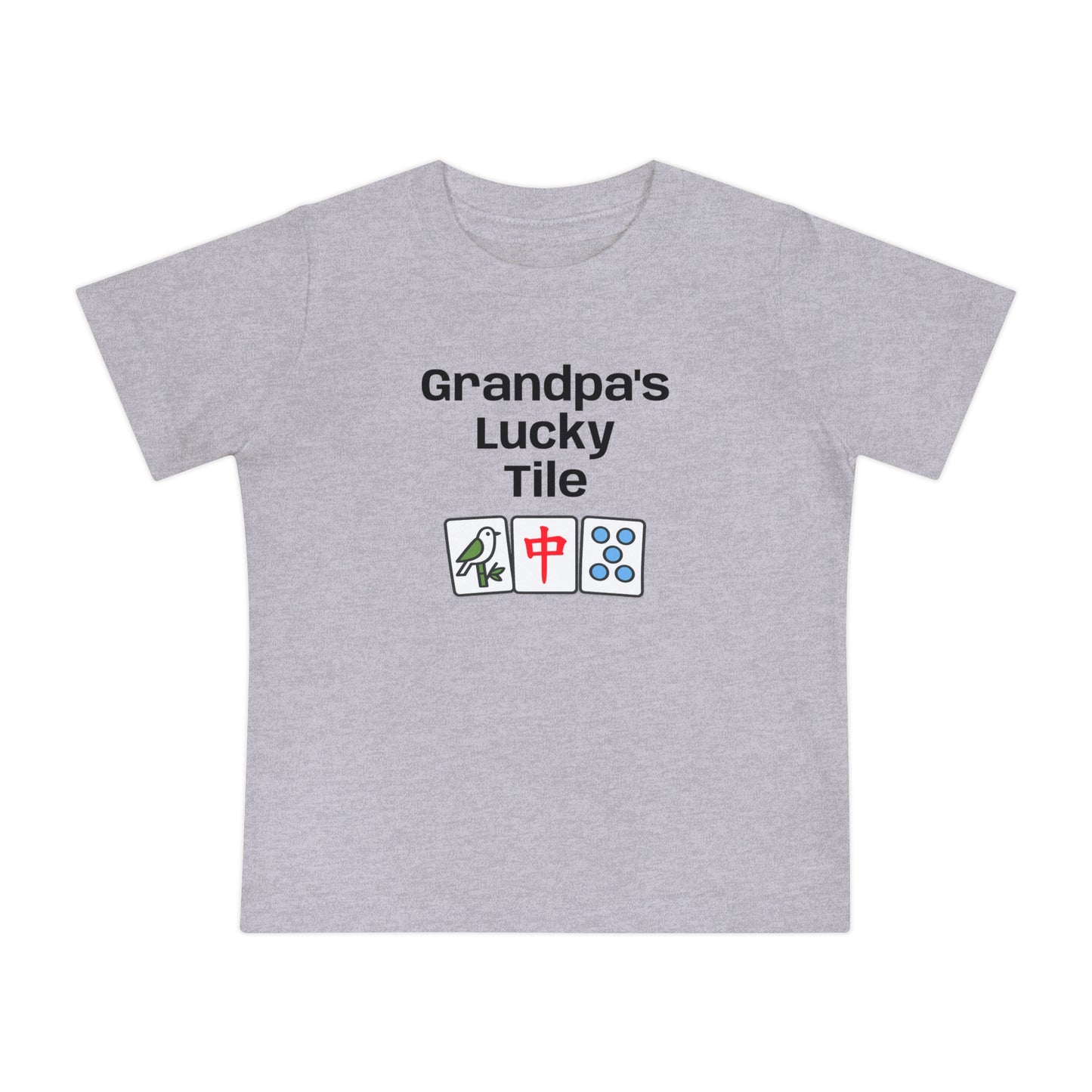 Grandpa's Lucky Tile Baby T-Shirt - Cute Mahjong Infant Tee