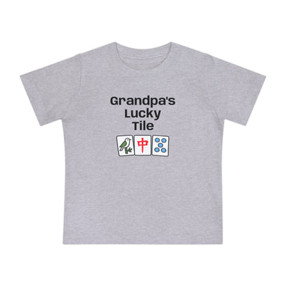 Grandpa's Lucky Tile Baby T-Shirt - Cute Mahjong Infant Tee