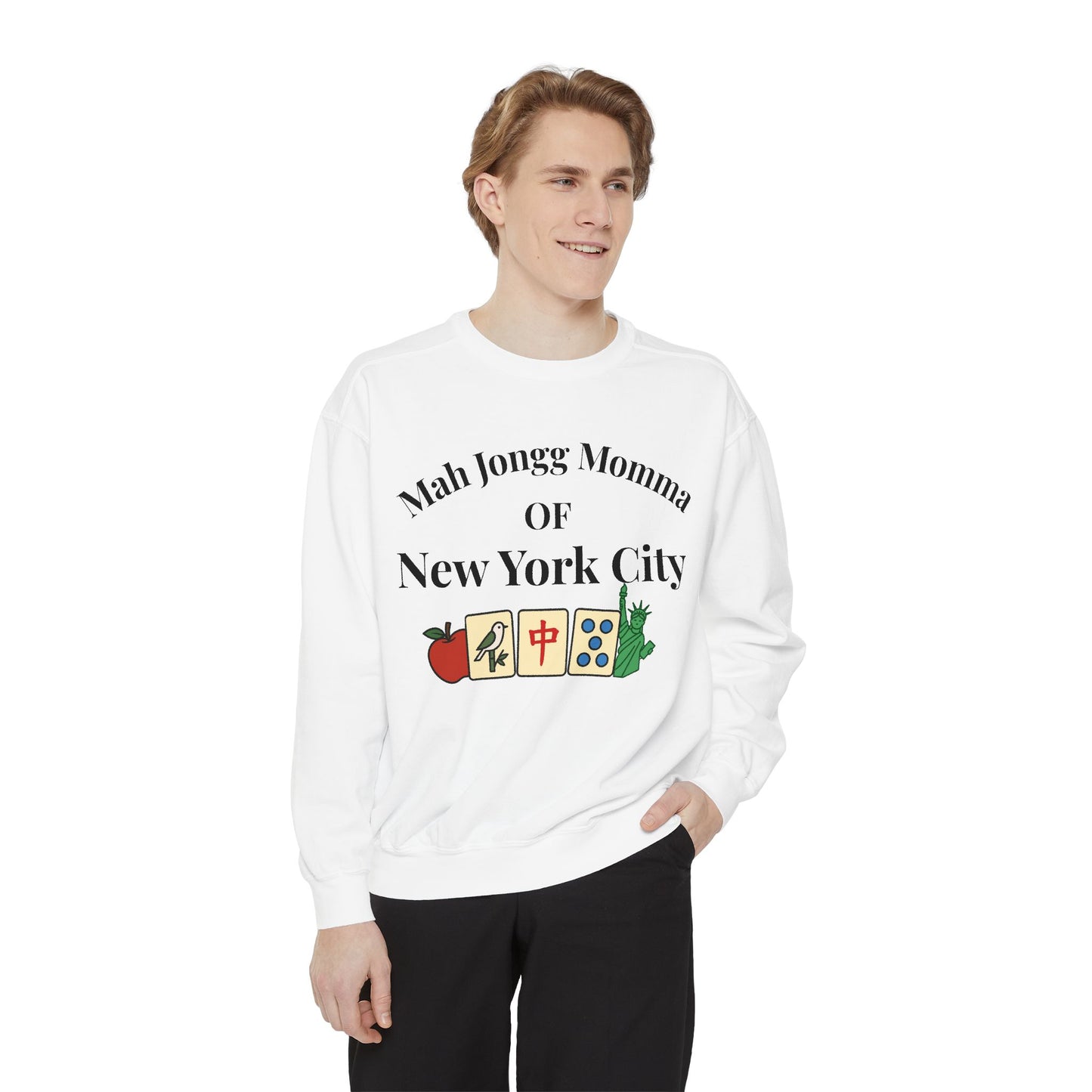 Mah Jongg Momma of New York City Sweatshirt - Comfort Colors Crewneck - Mahjong Player Gift - Tournament Sweatshirt - Mahjong Club Apparel
