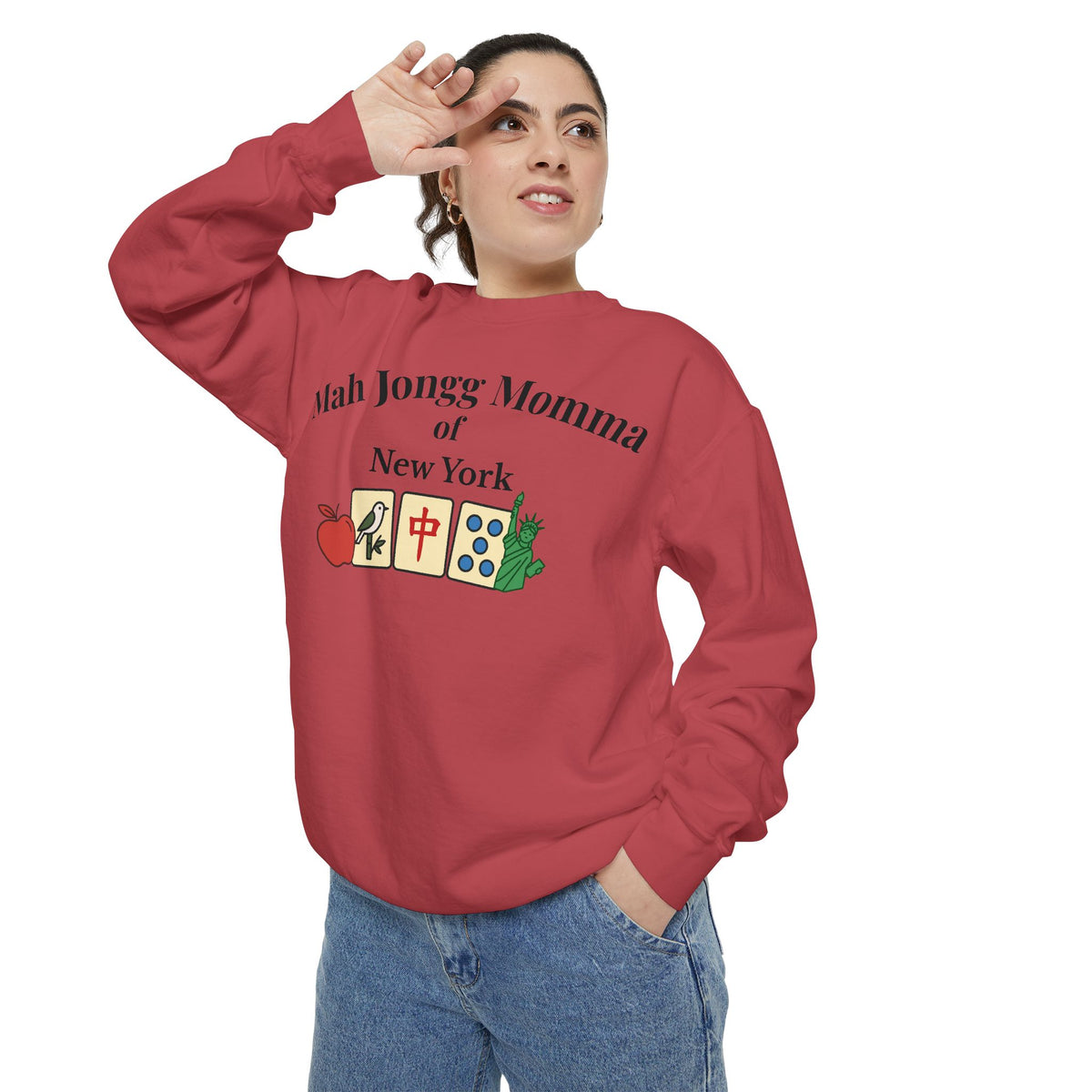 Mah Jongg Momma of New York Crewneck Sweatshirt - Mahjong Tournament Sweatshirt