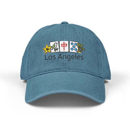 Mah Jongg Los Angeles Embroidered  Jean Hat - For MahJong Players