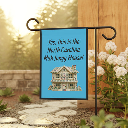 Mah Jongg :"Yes, This Is the North Carolina Mah Jongg House!" Blue Mah Jongg Flag