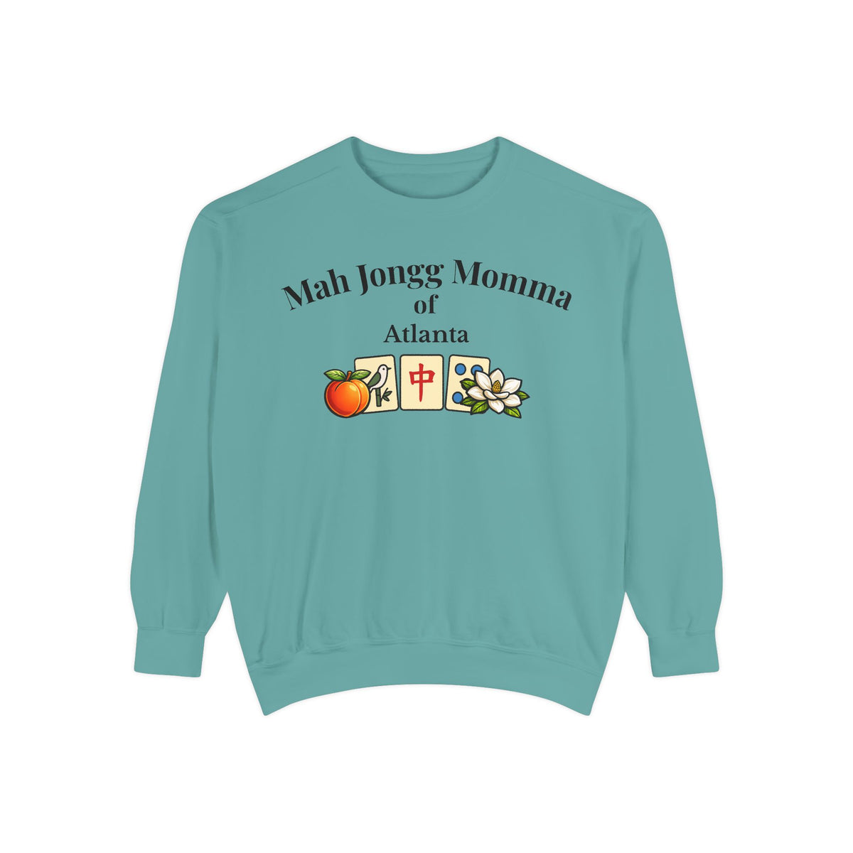 Mah Jongg Momma of Atlanta Crewneck Sweatshirt - Mahjong Tournament Sweatshirt