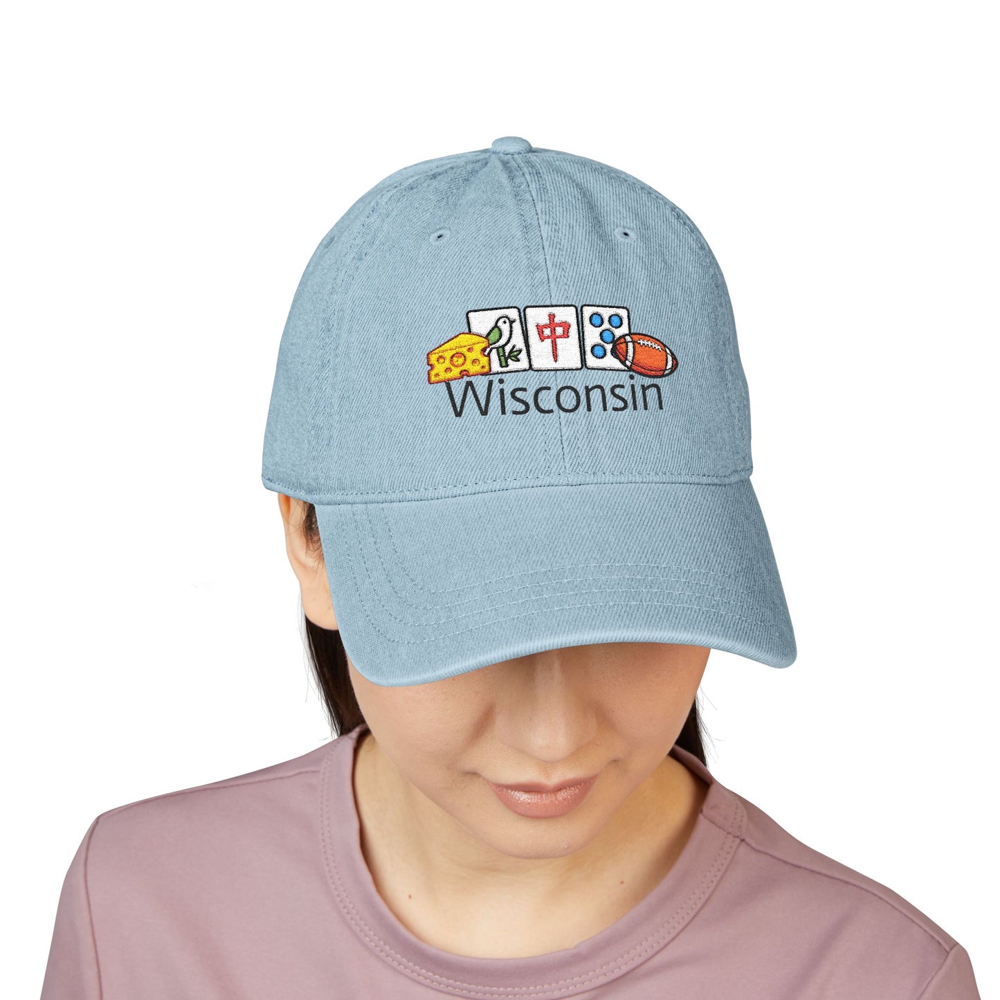 Mah Jongg Wisconsin Embroidered  Jean Hat - For MahJong Players