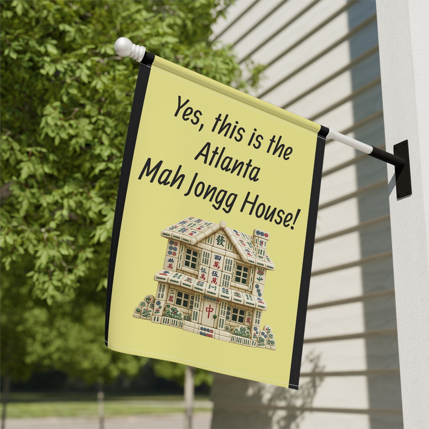 Mah Jongg:"Yes, This Is the Atlanta Mah Jongg House!" Yellow Mah Jongg Flag