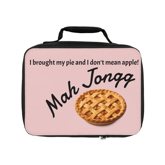 Pink Mah Jong Pie Lunch Bag | I brought my pie and I don't mean apple -- Insulated Lunch Tote