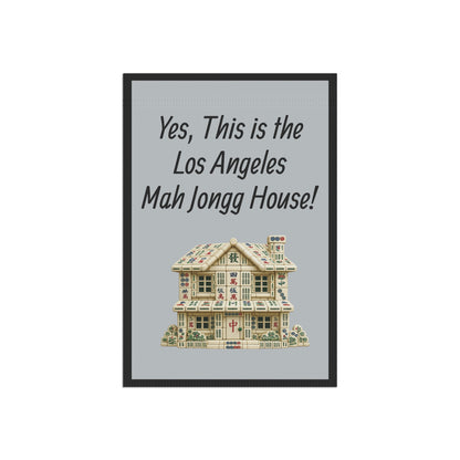 Mah Jongg Flag: "Yes, This Is the Los Angeles Mah Jongg House!"-  Gray Outdoor Flag