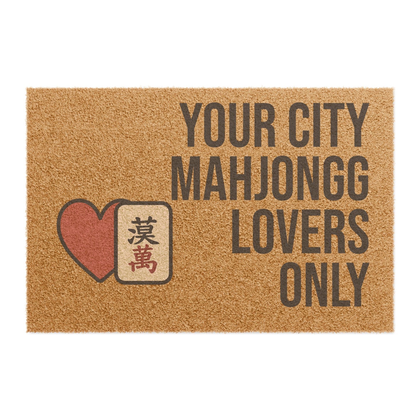 Mahjongg Lovers Only Doormat | Customized City, State or Hometown Option - Perfect for Mah Jongg Game Night