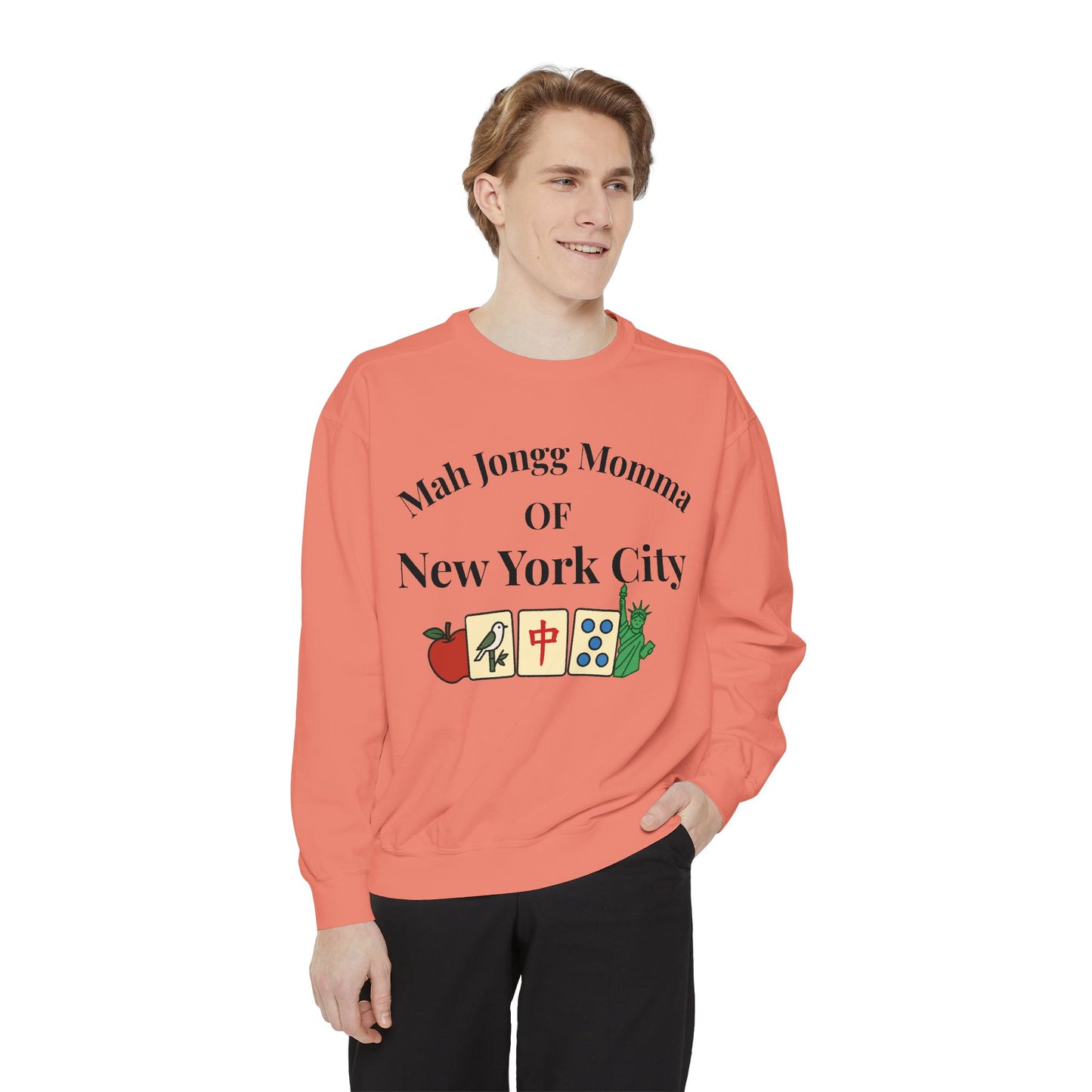 Mah Jongg Momma of New York City Sweatshirt - Comfort Colors Crewneck - Mahjong Player Gift - Tournament Sweatshirt - Mahjong Club Apparel