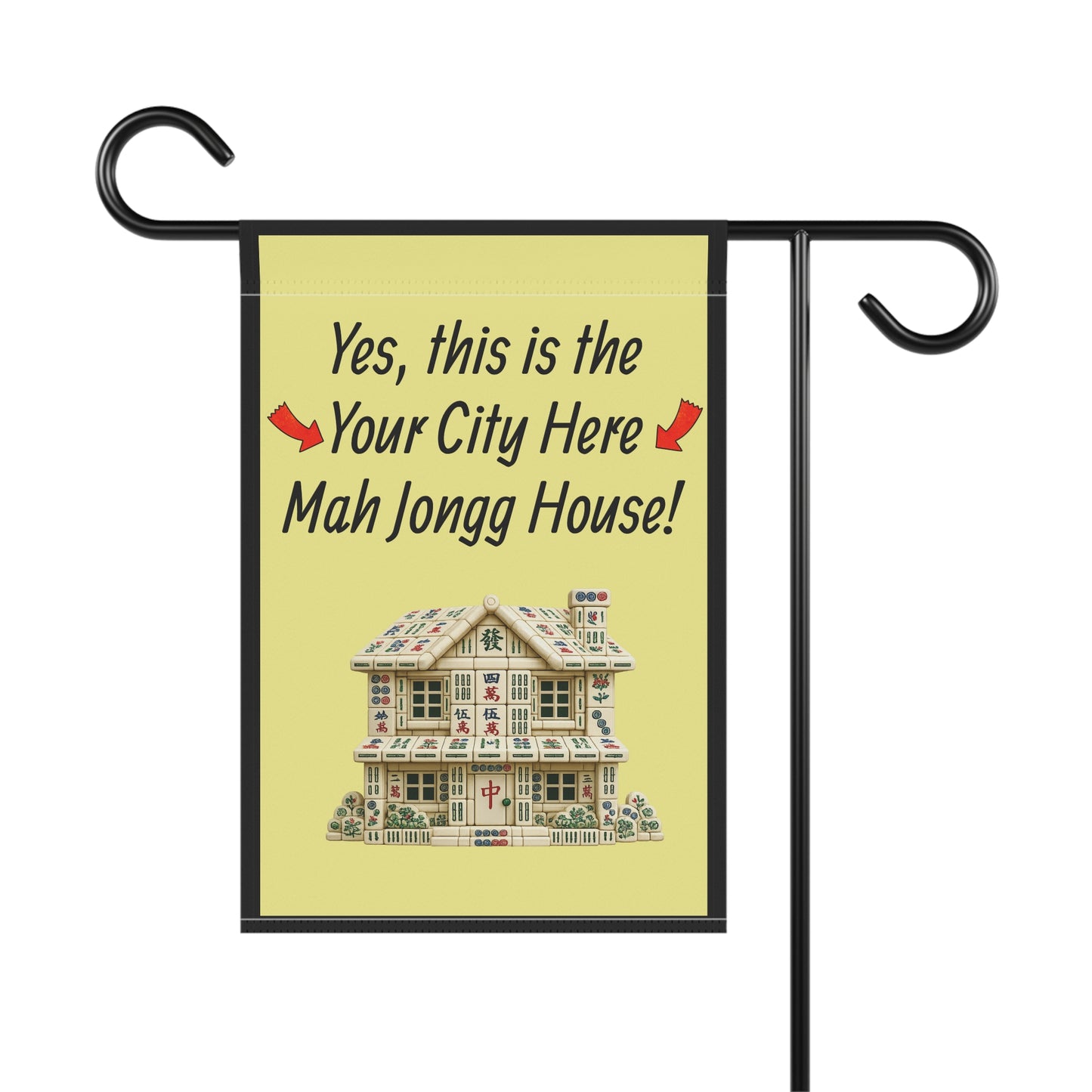 City Mah Jongg:"Yes, This Is the Mah Jongg House!" Yellow Mah Jongg Flag