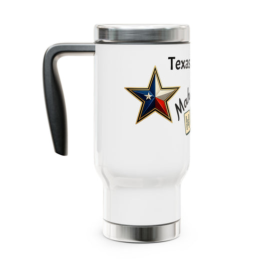 Texas Mah Jongg travel mug | 14oz stainless steel travel mug with handle