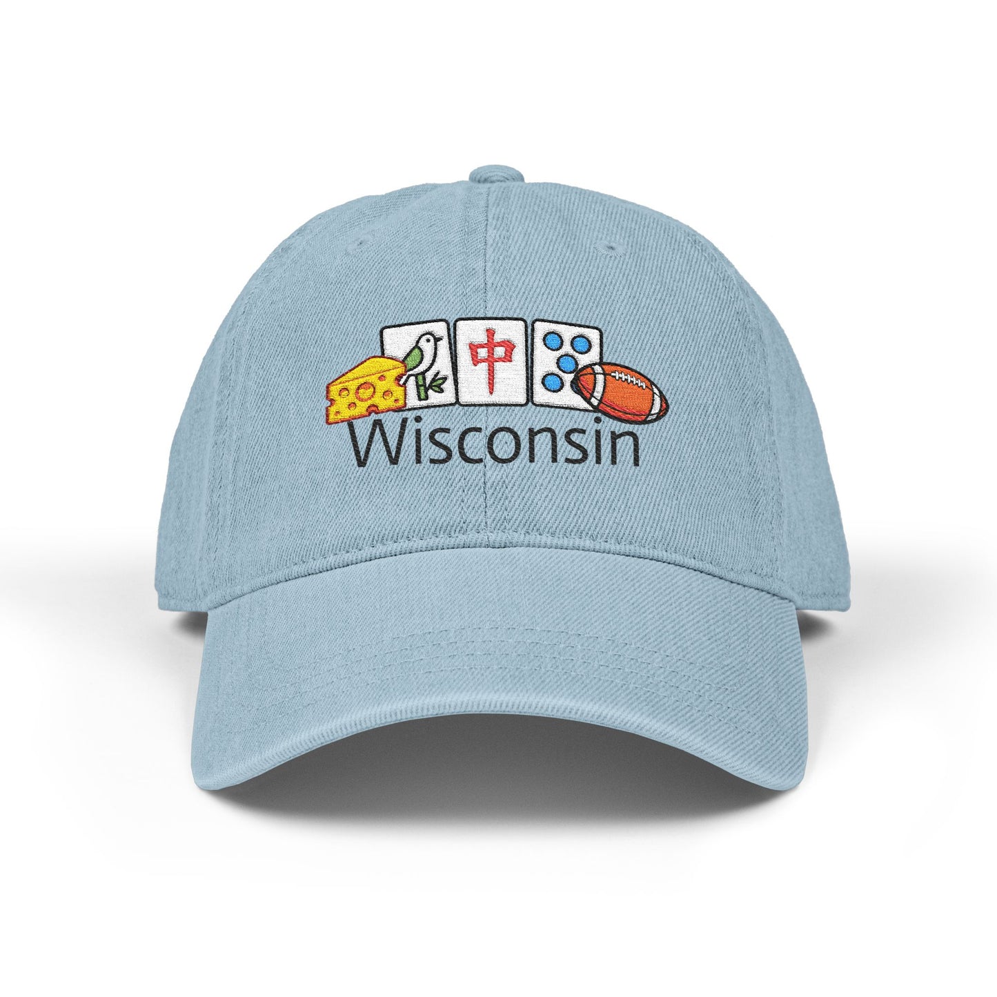 Mah Jongg Wisconsin Embroidered  Jean Hat - For MahJong Players