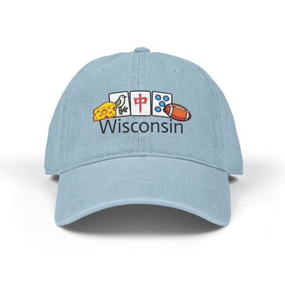 Mah Jongg Wisconsin Embroidered  Jean Hat - For MahJong Players